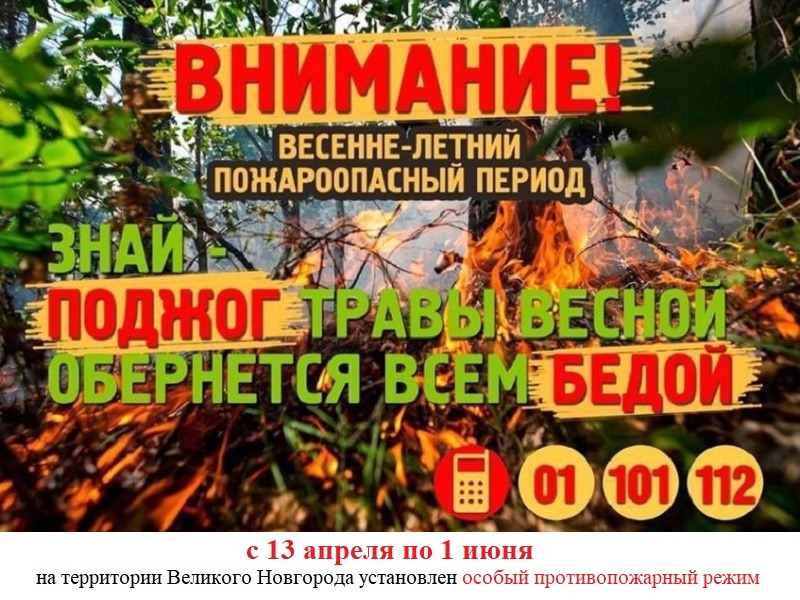 Новгородцам напоминают правила противопожарного режима.
